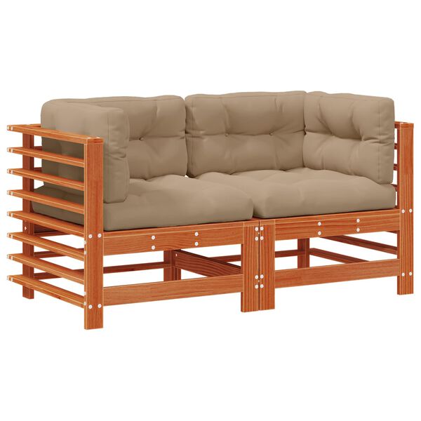 vidaXL Kerti Sarokkanap&eacute; T&ouml;m&ouml;r fenyő Viaszbarna