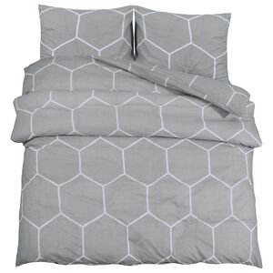vidaXL sz&uuml;rke &eacute;s feh&eacute;r pamut paplanhuzat-szett 225 x 220 cm