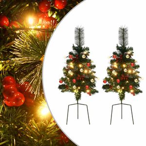 vidaXL 2 db PVC megvil&aacute;g&iacute;tott &ouml;sv&eacute;ny műkar&aacute;csonyfa 76 cm