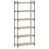 vidaXL 6 szintes sonoma t&ouml;lgy szerelt fa k&ouml;nyvespolc 80 x 30 x 188 cm