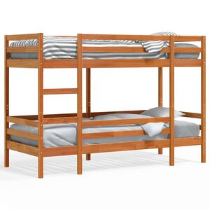 vidaXL viaszbarna t&ouml;m&ouml;r fenyőfa emeletes &aacute;gy 90x190 cm