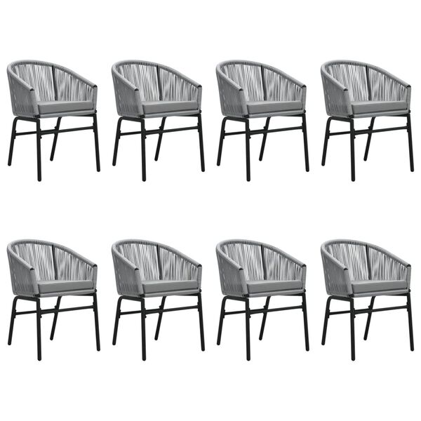 vidaXL 9 r&eacute;szes sz&uuml;rke kerti &eacute;tkezőgarnit&uacute;ra