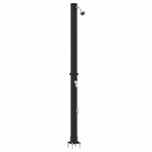vidaXL K&uuml;lt&eacute;ri Napelemes Zuhany Fekete 217 cm PVC &eacute;s Alum&iacute;nium