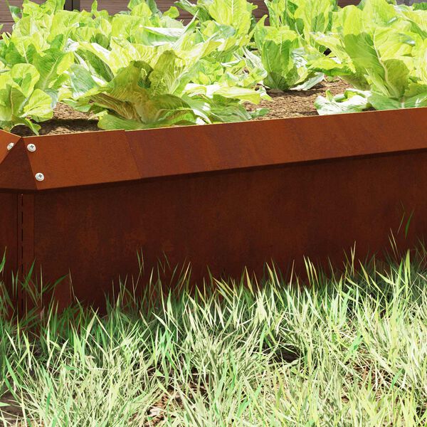 vidaXL Csiga ker&iacute;t&eacute;s 16 pcs Rozsd&aacute;s 100 x 3,5 x 25 cm