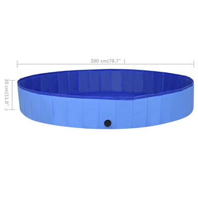 vidaXL összehajtható kék PVC kutyamedence 200 x 30 cm