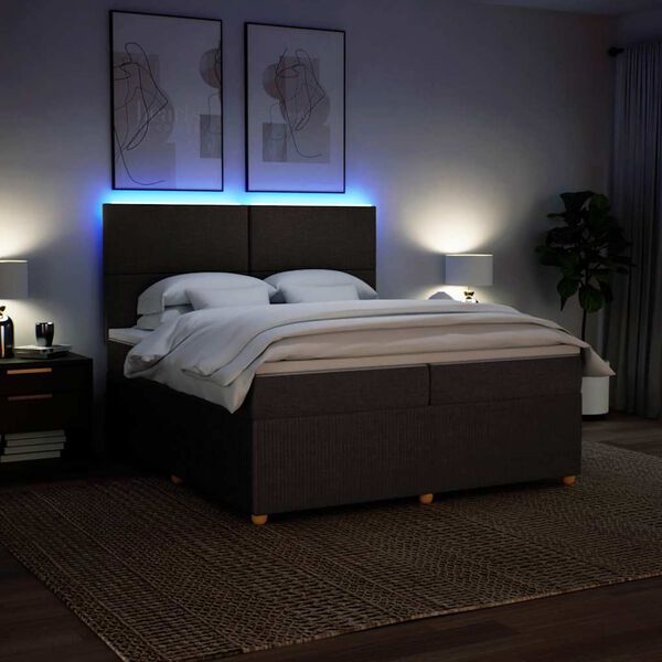 vidaXL s&ouml;t&eacute;tbarna sz&ouml;vet rug&oacute;s &aacute;gy matraccal 200 x 200 cm