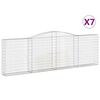 vidaXL 7 db &iacute;ves horganyzott vas gabion kos&aacute;r 400x30x120/140 cm