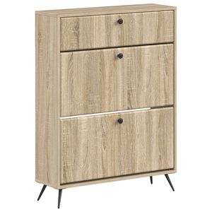 vidaXL Cipőszekr&eacute;ny BREDA 78 x 24 x 103 cm Szerelt Fa Sonoma T&ouml;lgy