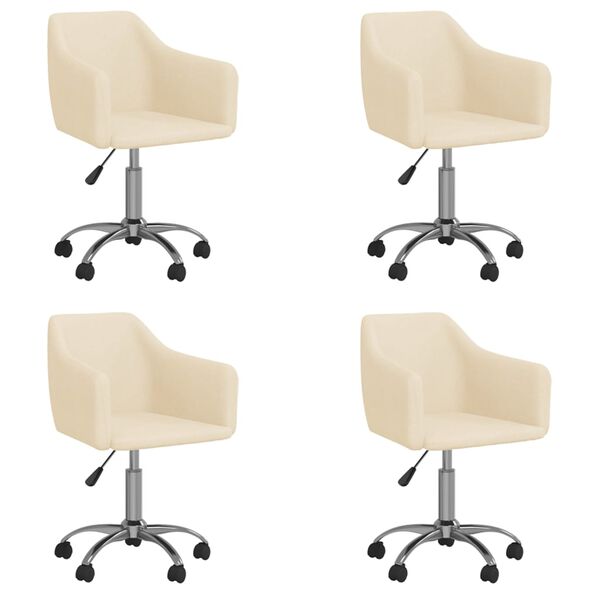 vidaXL 4 db kr&eacute;msz&iacute;nű sz&ouml;vet forg&oacute; &eacute;tkezősz&eacute;k