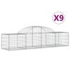 vidaXL 9 db íves horganyzott vas gabion kosár 200x50x40/60 cm