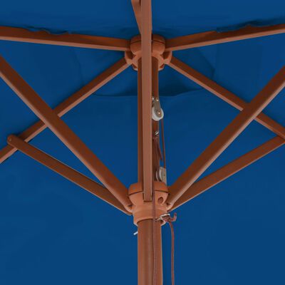 vidaXL kék kültéri napernyő farúddal 150 x 200 cm