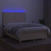 vidaXL kr&eacute;msz&iacute;nű sz&ouml;vet rug&oacute;s &eacute;s LED-es &aacute;gy matraccal 140x190cm