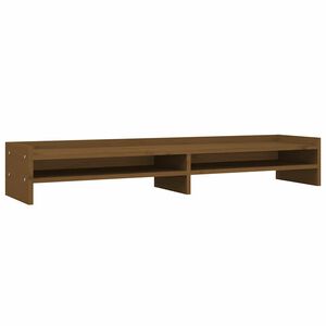 vidaXL m&eacute;zbarna t&ouml;m&ouml;r fenyőfa monitor&aacute;llv&aacute;ny 100x24x16 cm