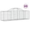 vidaXL 9 db &iacute;ves horganyzott vas gabion kos&aacute;r 200x50x60/80 cm