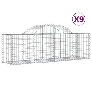 vidaXL 9 db &iacute;ves horganyzott vas gabion kos&aacute;r 200x50x60/80 cm