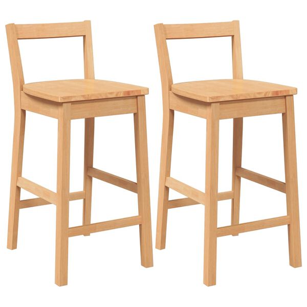 vidaXL 2 db természetes tömörfa gumiból bárszékek