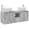 vidaXL F&uuml;rdőszobai Szekr&eacute;ny Szett 3 db Betonsz&uuml;rke 49,5 x 44,5 x 65 cm