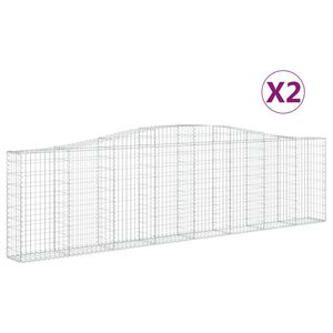 vidaXL 2 db &iacute;ves horganyzott vas gabion kos&aacute;r 400x30x100/120 cm