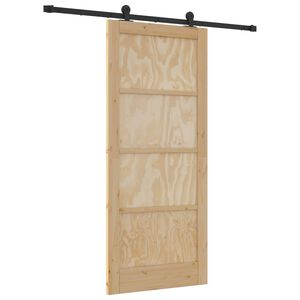 vidaXL Cs&uacute;sz&oacute; ajt&oacute; Term&eacute;szetes &eacute;s Fekete 86 x 198,5 cm T&ouml;m&ouml;r Fenyőfa