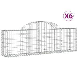 vidaXL 6 db &iacute;ves horganyzott vas gabion kos&aacute;r 200x30x60/80 cm