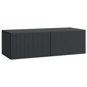 vidaXL Fali TV szekr&eacute;ny Fekete 98 x 41 x 30 cm Szerelt Fa