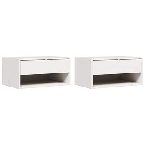 vidaXL &Eacute;jjeli asztal 2 db Feh&eacute;r 50 x 32,5 x 24 cm T&ouml;m&ouml;r fenyőfa