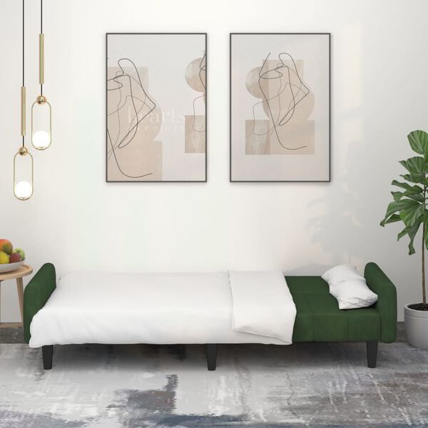 vidaXL k&eacute;tszem&eacute;lyes s&ouml;t&eacute;tz&ouml;ld b&aacute;rsony kanap&eacute;&aacute;gy