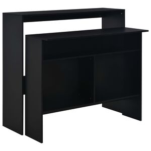 vidaXL fekete b&aacute;rasztal 2 asztallappal 130 x 40 x 120 cm