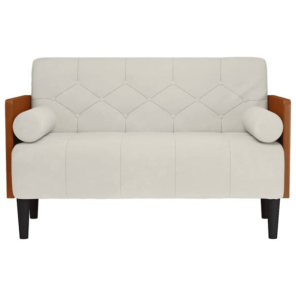 vidaXL kr&eacute;m b&aacute;rsony loveseat kanap&eacute; p&aacute;rn&aacute;kkal 110 cm