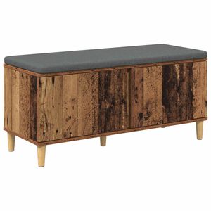 vidaXL Előt&eacute;r pad &Ouml;reg fa 100 x 38 x 46 cm Műanyag Fa &eacute;s Sz&ouml;vet