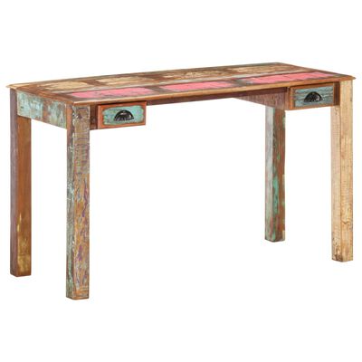 vidaXL tömör újrahasznosított fa íróasztal 130 x 55 x 76 cm