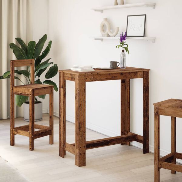 vidaXL antik fa színű szerelt fa bárasztal 102 x 50 x 103,5 cm