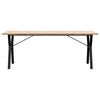 vidaXL t&ouml;m&ouml;r fenyőfa &eacute;s ac&eacute;l Y-v&aacute;z&uacute; &eacute;tkezőasztal 200x100x75,5 cm