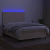 vidaXL kr&eacute;msz&iacute;nű sz&ouml;vet rug&oacute;s &eacute;s LED-es &aacute;gy matraccal 140x190cm
