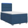 vidaXL Boxspring &aacute;gy matraccal LED szalagokkal K&eacute;k 120 x 190 cm Sz&ouml;vet