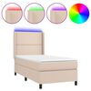 vidaXL cappuccino sz&iacute;nű műbőr rug&oacute;s &aacute;gy matraccal &eacute;s LED-del 80x200 cm