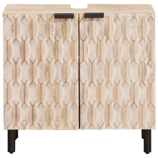 vidaXL F&uuml;rdőszobai mosd&oacute;szekr&eacute;ny Feh&eacute;r 62 x 33 x 58 cm T&ouml;m&ouml;r Mang&oacute;f&aacute;t