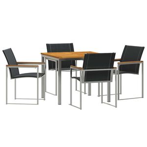 vidaXL Kert &eacute;tkező szett 5 pcs Barna T&ouml;m&ouml;r Ak&aacute;cfa