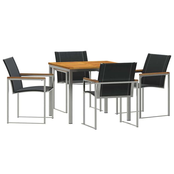 vidaXL Kertiétkezőkészlet 5 pcs Tömör Teakfa