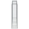 vidaXL &iacute;ves horganyzott vas gabion kos&aacute;r 300 x 50 x 200/220 cm