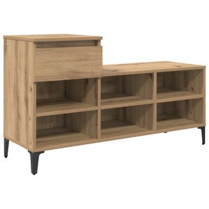 vidaXL Cipőszekr&eacute;ny fi&oacute;kkal k&eacute;zműves t&ouml;lgy 102 x 36 x 60 cm Faanyag