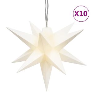 vidaXL 10 db feh&eacute;r kar&aacute;csonyi l&aacute;mpa LED-del 10 cm