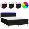 vidaXL fekete sz&ouml;vet rug&oacute;s &eacute;s LED-es &aacute;gy matraccal 140x190 cm