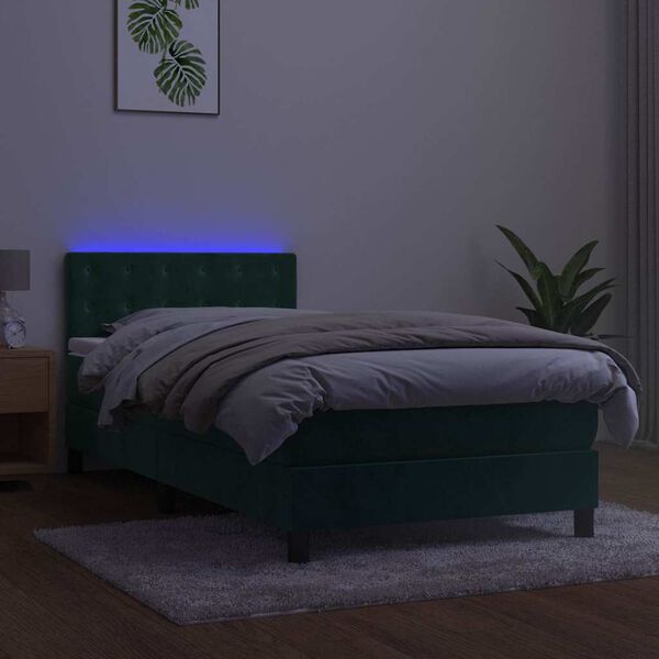 vidaXL s&ouml;t&eacute;tz&ouml;ld b&aacute;rsony rug&oacute;s &eacute;s LED-es &aacute;gy matraccal 80 x 200 cm