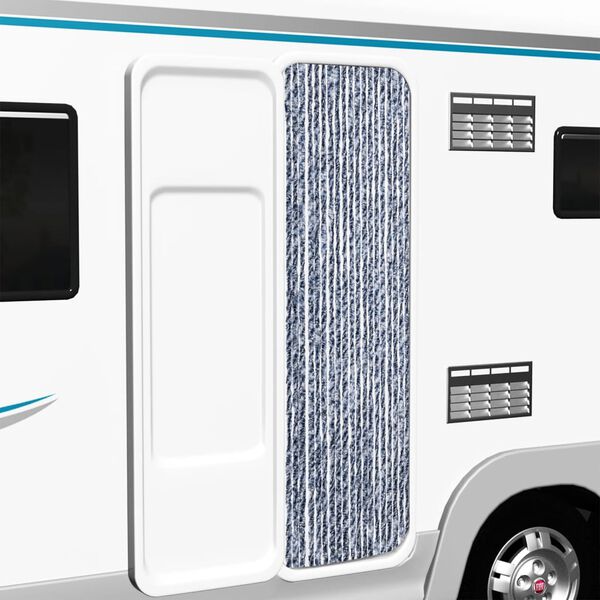 vidaXL kék és fehér zsenília rovarfüggöny 56 x 200 cm