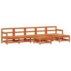vidaXL Kerti lounge szett 7 pcs Viaszbarna T&ouml;m&ouml;r fenyő