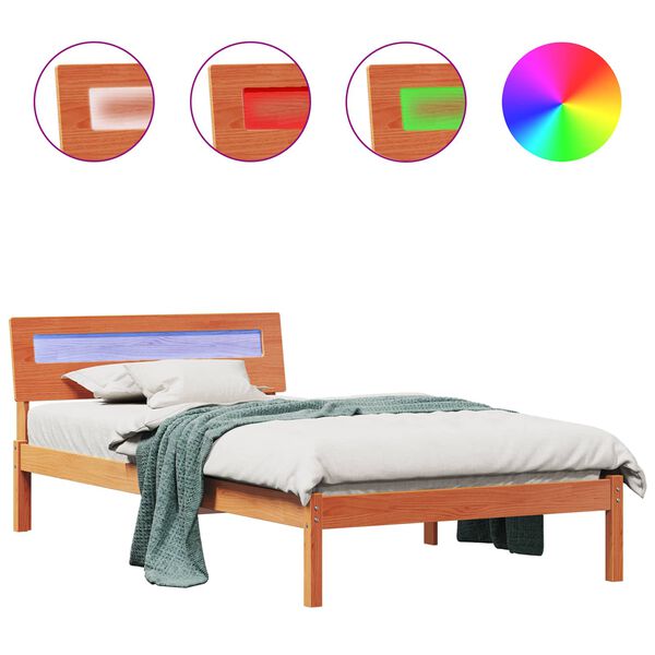 vidaXL &Aacute;gykeret fejt&aacute;ml&aacute;val Faggy&uacute; barna 100 x 200 cm T&ouml;m&ouml;r fenyőfa