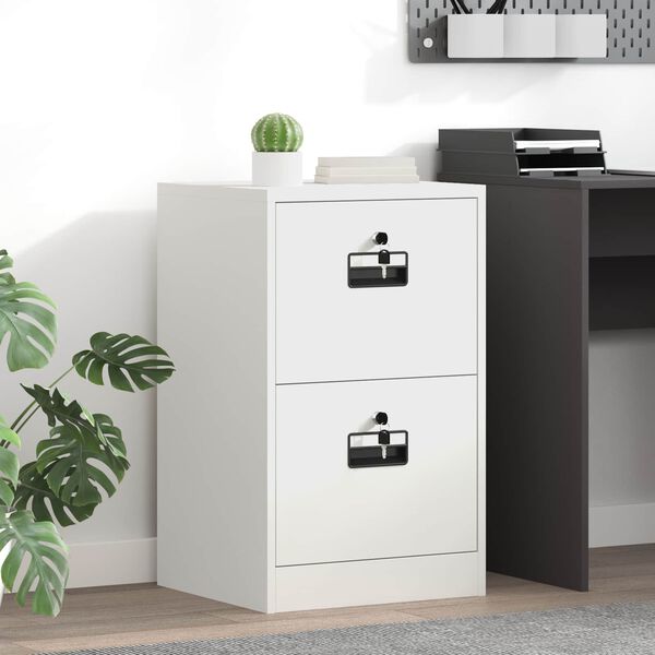 vidaXL Iratt&aacute;rol&oacute; Szekr&eacute;ny fi&oacute;kkal polcokkal Feh&eacute;r 44 x 50 x 106.5 cm