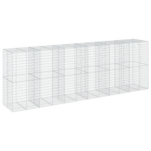 vidaXL horganyzott vas gabion kos&aacute;r fed&eacute;llel 600 x 100 x 200 cm