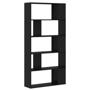 vidaXL K&ouml;nyvespolc 80 x 24 x 159 cm Szerelt Fa Fekete t&ouml;lgy